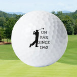 Pelotas De Golf Cumpleaños Golfer Funny 80th happy Dad Par<br><div class="desc">A la par desde 1943. Cumpleaños 80. Perfecto para papá,  abuelo,  padrastro. La idea de regalo de Golfer. Personalízalo con un año.</div>