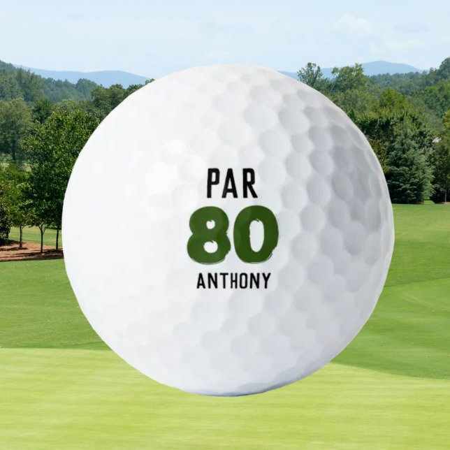 Pelotas De Golf Cumpleaños Golfer Funny 80th happy Dad Par (Subido por el creador)