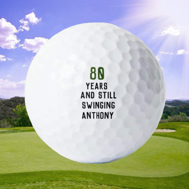 Pelotas De Golf Cumpleaños Golfer Funny 80th happy Dad Par (Subido por el creador)