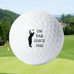 Pelotas De Golf Cumpleaños Golfer Funny 90 feliz papá Par Humor<br><div class="desc">A la par desde 1933. Cumpleaños 70. Perfecto para papá,  abuelo,  padrastro. La idea de regalo de Golfer. Personalízalo con un año.</div>