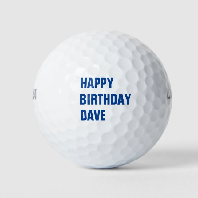 Pelotas De Golf Cumpleaños Moderno Añadir nombre Golfer (Anverso)