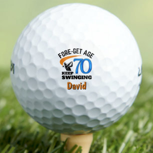 Pelotas De Golf Cumpleaños número 70 para hermano, regalo azul gen
