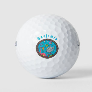Pelotas De Golf Curiosas criaturas marinas bajo el agua dibujando 