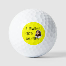 Pelotas De Golf Curioso cristiano Yo Swing God Laugher Personaliza