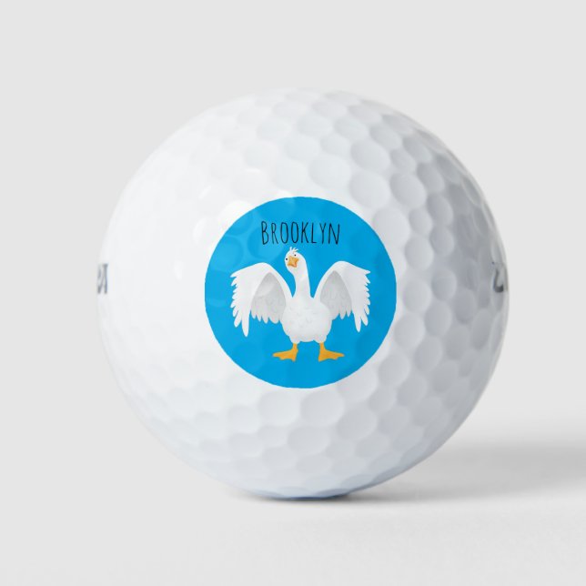 Pelotas De Golf Curioso ilustracion de personalizado ganso domésti (Anverso)