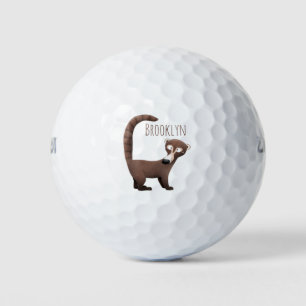 Pelotas De Golf Curioso ilustracion personalizado de coatimundi