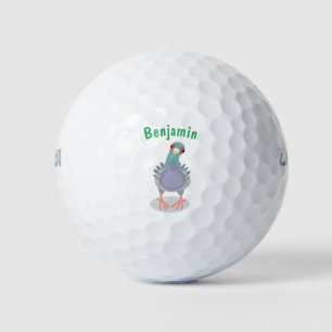 Pelotas De Golf Curioso ilustracion personalizado de palomas