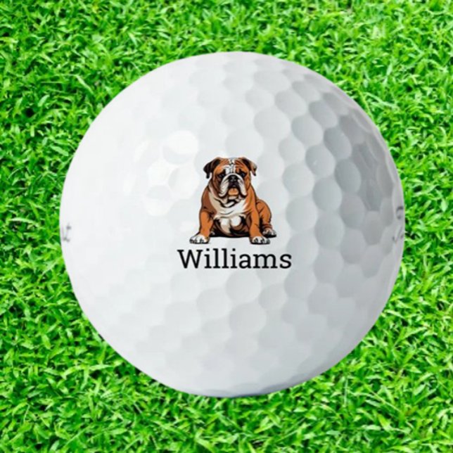 Pelotas De Golf  Custom Bulldog   (Show your love for bulldogs on the green with custom bulldog golf balls. Personalize your game and s)