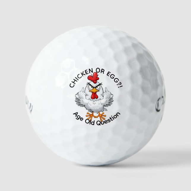 Pelotas De Golf  Custom Chicken Egg Debate Funny Golf Ball Gift (Anverso)