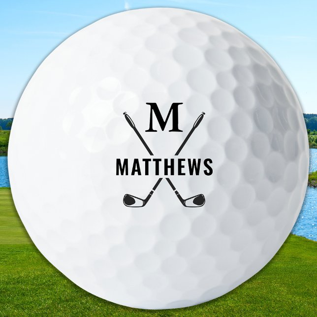 Pelotas De Golf Custom Create Golfer Personalized Monogram & Name (Subido por el creador)