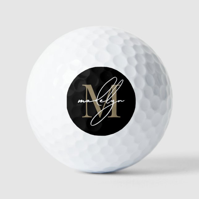 Pelotas De Golf Custom Create Your Own Gold Monogram (Anverso)