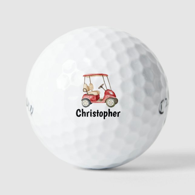 Pelotas De Golf Custom Create Your Own Golf Cart Theme Monogrammed (Anverso)