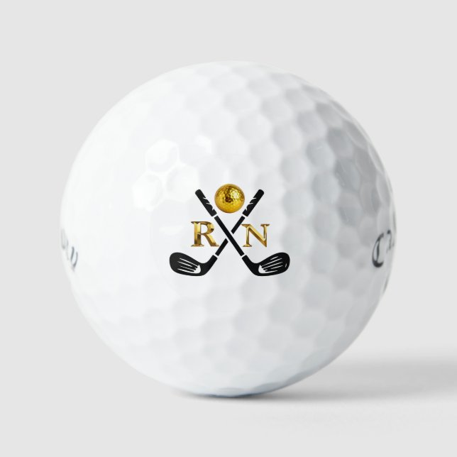 Pelotas De Golf Custom Create Your Own Golf Theme Monogrammed Ball (Anverso)