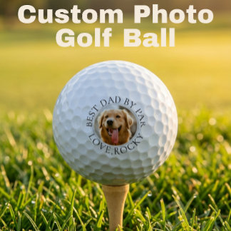 Pelotas De Golf Custom Dog Photo Golf Ball – Best Dad By Par