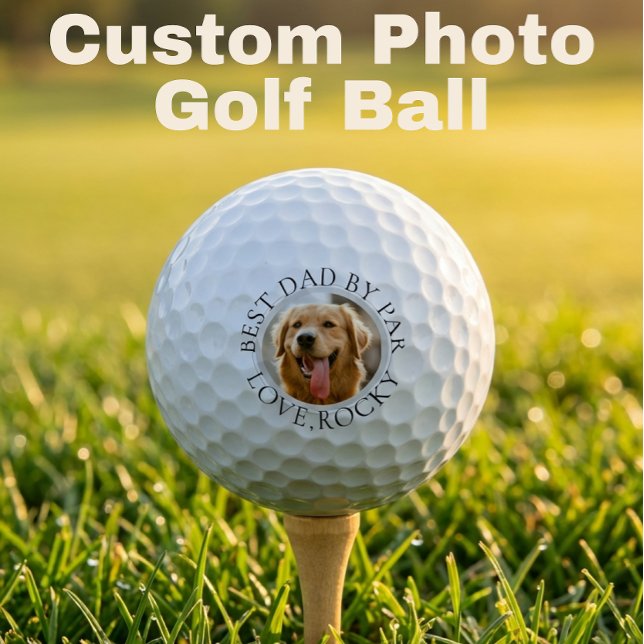 Pelotas De Golf Custom Dog Photo Golf Ball – Best Dad By Par (Subido por el creador)