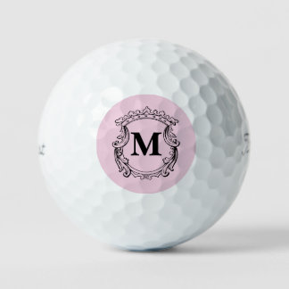 Pelotas De Golf Custom Elegant Monogram Crest