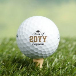 Pelotas De Golf Custom Gold Class of 2026 Personalized Graduation