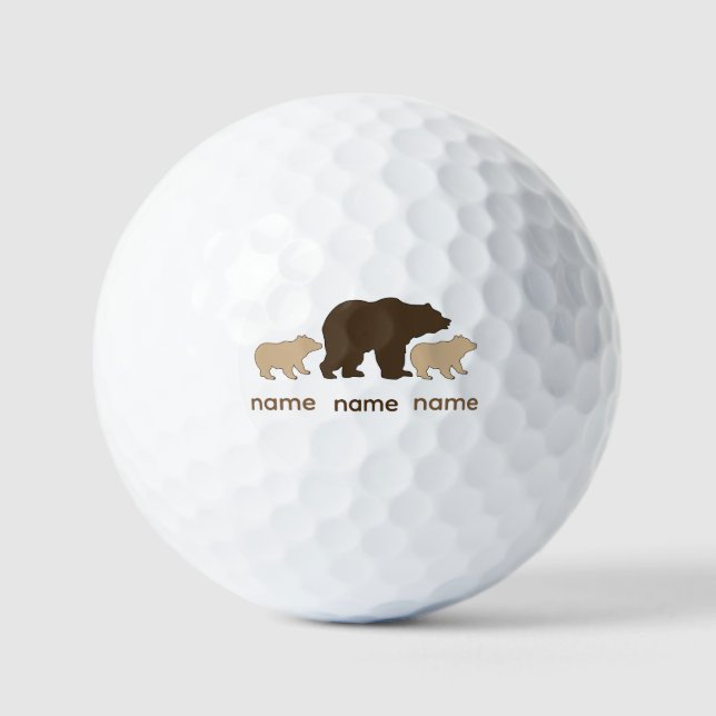 Pelotas De Golf Custom Mama Bear With 2 Kid Names Mothers Day Gift (Anverso)