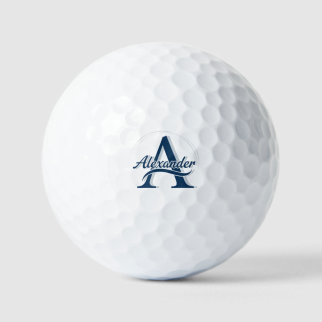 Pelotas De Golf Custom Monogram Golf Balls with Alexander A (Anverso)