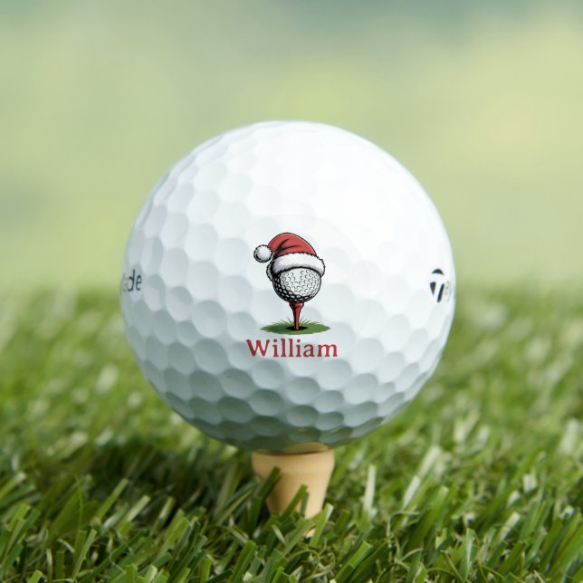 Pelotas De Golf Custom Name Golf Balls Christmas Golf Santa Golfer (Camiseta in situ)