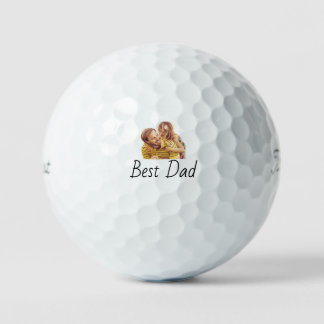 Pelotas De Golf Custom Photo Best Dad Ever Personalized Golf Balls