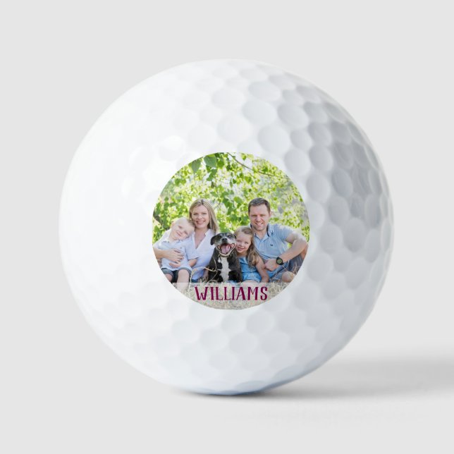 Pelotas De Golf Custom Photo Family Collage Simple Elegant Picture (Anverso)
