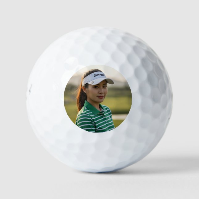 Pelotas De Golf Custom Photo Golf Ball with Text Personalization (Anverso)