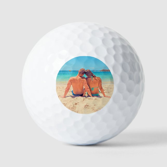 Pelotas De Golf Custom Photo Golf Balls Stamps Personalized Text (Anverso)