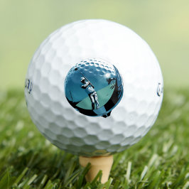 Pelotas De Golf Custom Retro Golfer Logo Graphic Personalized
