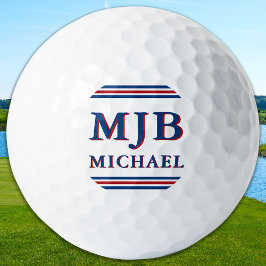 Pelotas De Golf Custom Three Initial Monogram Sporty Personalized
