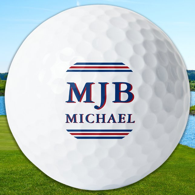 Pelotas De Golf Custom Three Initial Monogram Sporty Personalized (Subido por el creador)