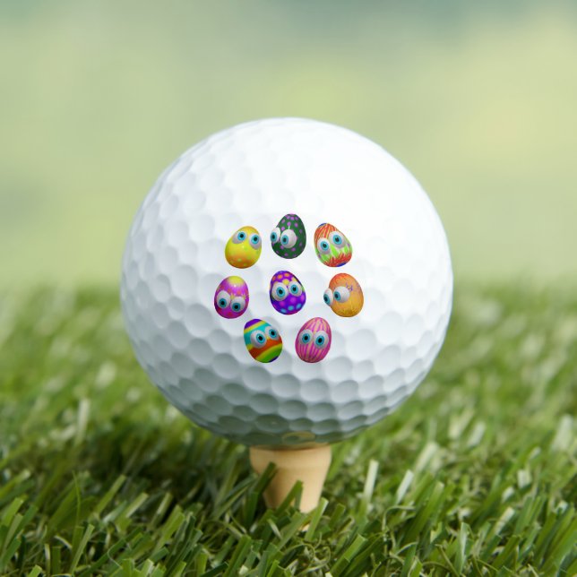 Pelotas De Golf Cute and Funny Easter Eggs Cartoon (Camiseta in situ)