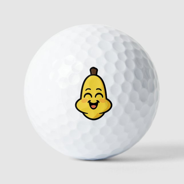 Pelotas De Golf Cute Banini Banana Kawaii Character Art (Anverso)