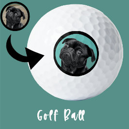 Pelotas De Golf Cute Black Pug Face Charm | Unique Custom Dog Love
