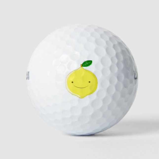 Pelotas De Golf Cute Cartoon Lemon (Anverso)