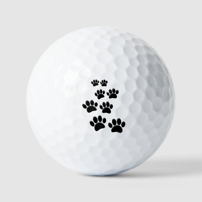 Pelotas De Golf Cute Cartoon Pet Paw Trail Blck (Anverso)