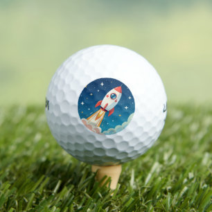 Pelotas De Golf Cute cohete espacial despegando