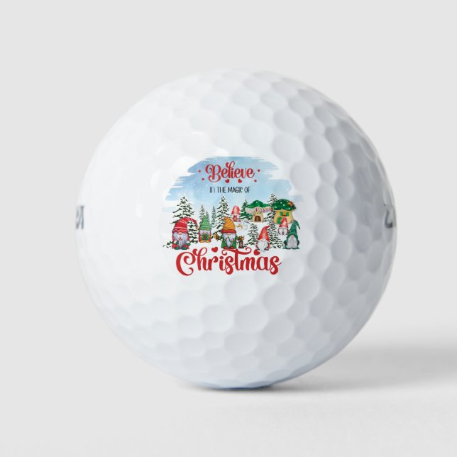 Pelotas De Golf Cute Gnome Celebrating Christmas Holiday (Anverso)