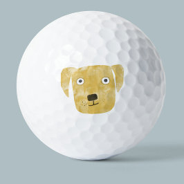 Pelotas De Golf Cute Golden Labrador Recuperador Dog Watercolor