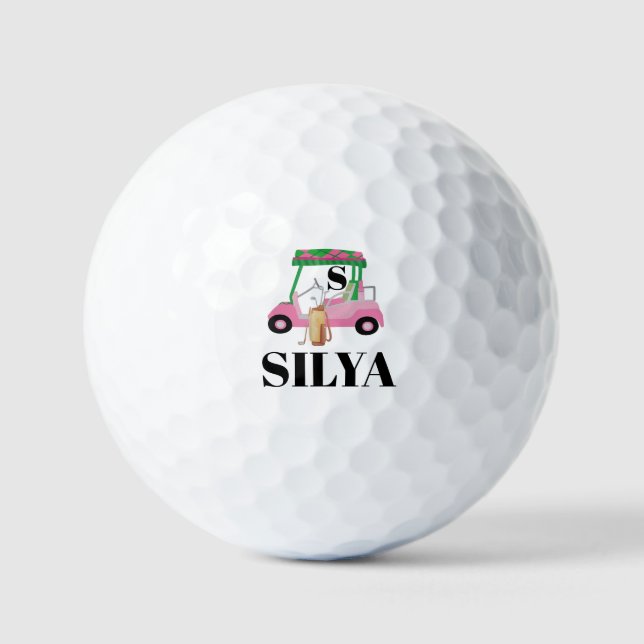 Pelotas De Golf Cute Golf Cart – Minimal Summer Golf Balls (Anverso)
