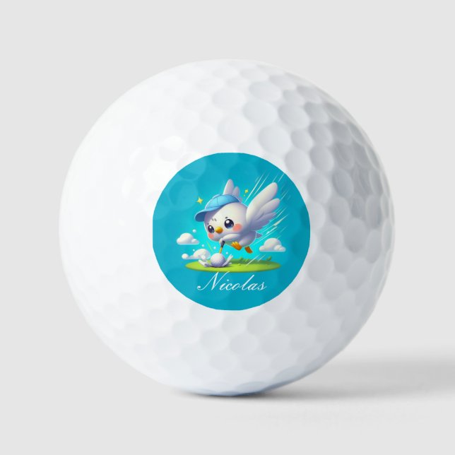 Pelotas De Golf Cute Golfing Birdie (Anverso)