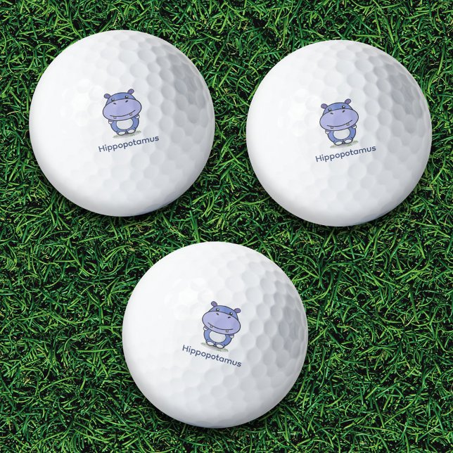 Pelotas De Golf Cute Hippo (Cute Hippo Golf Balls)