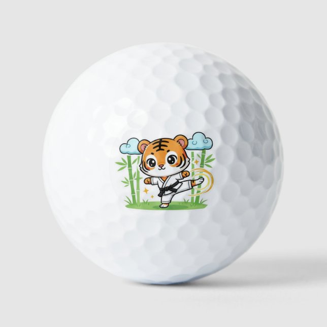 Pelotas De Golf Cute Karate Tiger Kids Design (Anverso)