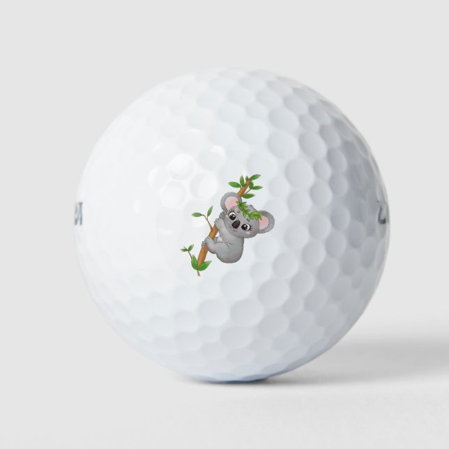 Pelotas De Golf Cute koala climbing tree (Anverso)