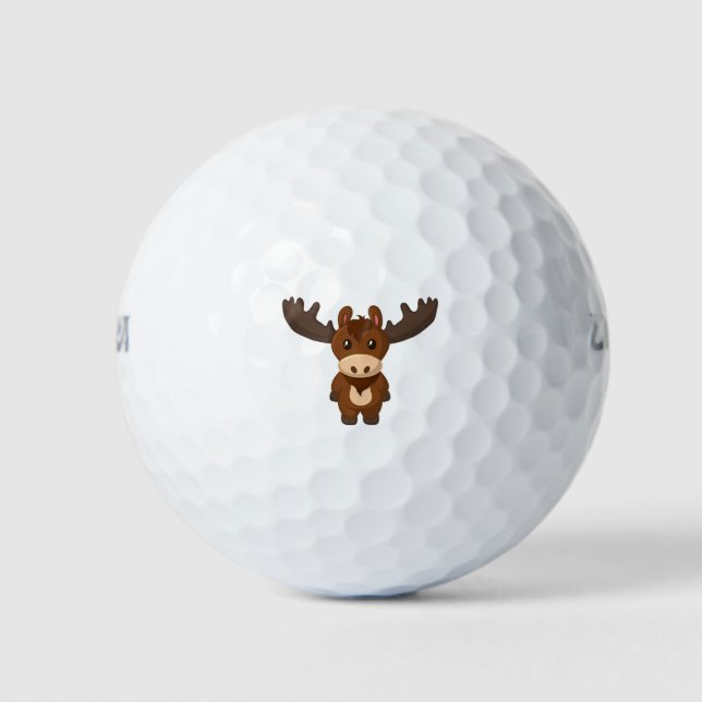 Pelotas De Golf Cute Moose Golf Ball (Anverso)