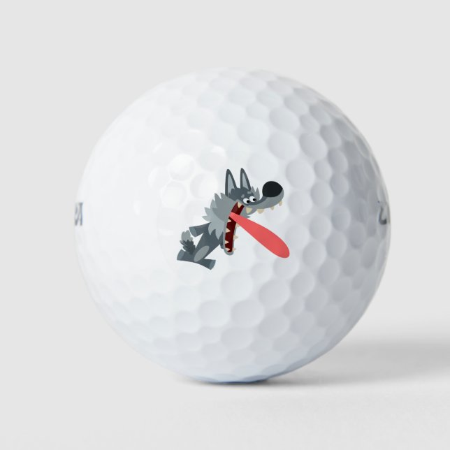 Pelotas De Golf Cute Personalizado Wolf Golf Ball (Anverso)