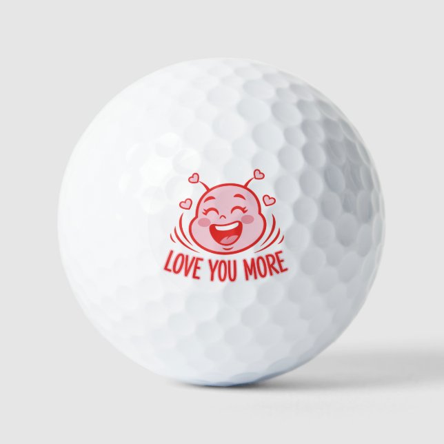 Pelotas De Golf Cute Pink Monster Love You More Art (Anverso)