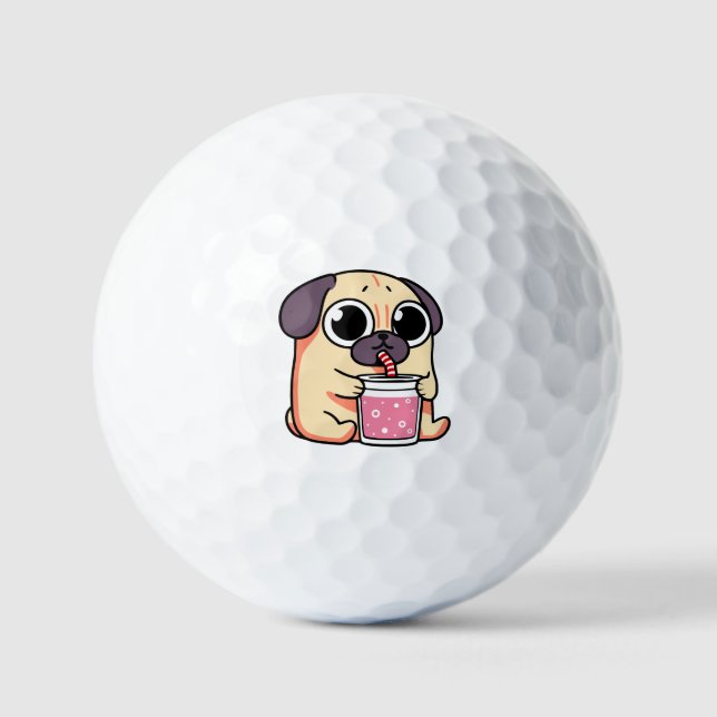 Pelotas De Golf Cute Pug (Anverso)