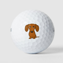 Pelotas De Golf Cute Red Dachshund | Divertido Personalizado Wiene