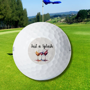 Pelotas De Golf Cute sólo una pizca de acuarela de vino